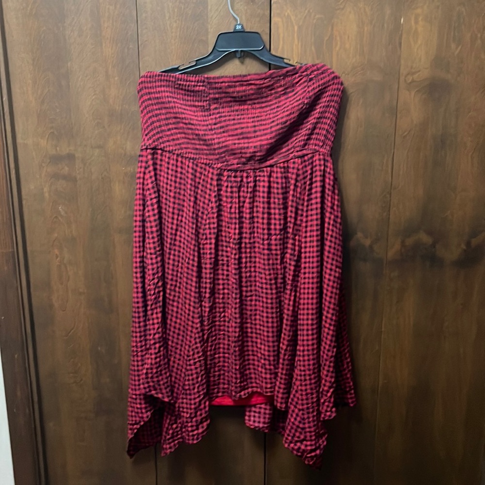 Torrid Gingham Strapless Smocked Dress NWT